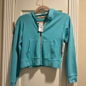 Vintage Havana Girls XL Color ICE Ribbed Crop-Zip Jacket